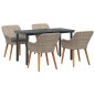 vidaXL Set da pranzo 5 pcs Grigio chiaro e nero 140 x 70 x 74 cm vidaXL Set da pranzo 5 pcs Grigio chiaro e nero 140 x 70 x 74 cm