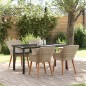 vidaXL Set da pranzo 5 pcs Grigio chiaro e nero 160 x 80 x 74 cm vidaXL Set da pranzo 5 pcs Grigio chiaro e nero 160 x 80 x 74 cm