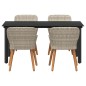 vidaXL Set da pranzo 5 pcs Grigio chiaro e nero 160 x 80 x 74 cm vidaXL Set da pranzo 5 pcs Grigio chiaro e nero 160 x 80 x 74 cm