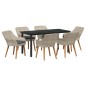 vidaXL Set da pranzo 7 pcs Grigio chiaro e nero 160 x 80 x 74 cm vidaXL Set da pranzo 7 pcs Grigio chiaro e nero 160 x 80 x 74 cm