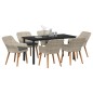 vidaXL Set da pranzo 7 pcs Grigio chiaro e nero 160 x 80 x 74 cm vidaXL Set da pranzo 7 pcs Grigio chiaro e nero 160 x 80 x 74 cm