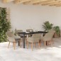 vidaXL Set da pranzo 7 pcs Grigio chiaro e nero 160 x 80 x 74 cm vidaXL Set da pranzo 7 pcs Grigio chiaro e nero 160 x 80 x 74 cm