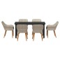 vidaXL Set da pranzo 7 pcs Grigio chiaro e nero 160 x 80 x 74 cm vidaXL Set da pranzo 7 pcs Grigio chiaro e nero 160 x 80 x 74 cm