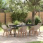 vidaXL Set da pranzo 7 pcs Grigio chiaro e nero 200x100x74 cm vidaXL Set da pranzo 7 pcs Grigio chiaro e nero 200x100x74 cm