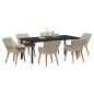 vidaXL Set da pranzo 7 pcs Grigio chiaro e nero 200x100x74 cm vidaXL Set da pranzo 7 pcs Grigio chiaro e nero 200x100x74 cm