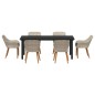 vidaXL Set da pranzo 7 pcs Grigio chiaro e nero 200x100x74 cm vidaXL Set da pranzo 7 pcs Grigio chiaro e nero 200x100x74 cm