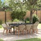 vidaXL Set da pranzo 9 pcs Grigio chiaro e nero 200x100x74 cm vidaXL Set da pranzo 9 pcs Grigio chiaro e nero 200x100x74 cm