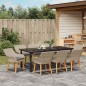 vidaXL Set da pranzo 9 pcs Grigio chiaro e nero 200x100x74 cm vidaXL Set da pranzo 9 pcs Grigio chiaro e nero 200x100x74 cm
