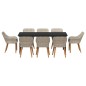 vidaXL Set da pranzo 9 pcs Grigio chiaro e nero 200x100x74 cm vidaXL Set da pranzo 9 pcs Grigio chiaro e nero 200x100x74 cm
