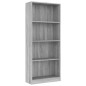 Libreria 4 Ripiani Grigio Sonoma 60x24x142 cm Legno Multistrato Libreria 4 Ripiani Grigio Sonoma 60x24x142 cm Legno Multistrato