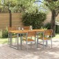 vidaXL Set da Pranzo da Giardino 5 Pezzi in Legno Massello di Acacia e Metallo vidaXL Set da Pranzo da Giardino 5 Pezzi in Legno Massello di Acacia e Metallo