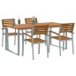 vidaXL Set da Pranzo da Giardino 5 Pezzi in Legno Massello di Acacia e Metallo vidaXL Set da Pranzo da Giardino 5 Pezzi in Legno Massello di Acacia e Metallo