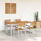vidaXL Set da Pranzo da Giardino 5 Pezzi in Legno Massello di Acacia e Metallo vidaXL Set da Pranzo da Giardino 5 Pezzi in Legno Massello di Acacia e Metallo