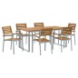 vidaXL Set da pranzo da giardino 7 pezzi in legno massello di acacia e metallo vidaXL Set da pranzo da giardino 7 pezzi in legno massello di acacia e metallo