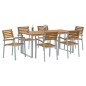 vidaXL Set da pranzo da giardino 7 pezzi in legno massello di acacia e metallo vidaXL Set da pranzo da giardino 7 pezzi in legno massello di acacia e metallo