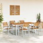 vidaXL Set da pranzo da giardino 7 pezzi in legno massello di acacia e metallo vidaXL Set da pranzo da giardino 7 pezzi in legno massello di acacia e metallo