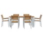 vidaXL Set da pranzo da giardino 7 pezzi in legno massello di acacia e metallo vidaXL Set da pranzo da giardino 7 pezzi in legno massello di acacia e metallo