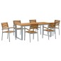 vidaXL Set da pranzo da giardino 7 pezzi in legno massello di acacia e metallo vidaXL Set da pranzo da giardino 7 pezzi in legno massello di acacia e metallo