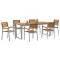 vidaXL Set da pranzo da giardino 7 pezzi in legno massello di acacia e metallo vidaXL Set da pranzo da giardino 7 pezzi in legno massello di acacia e metallo