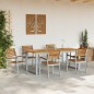 vidaXL Set da pranzo da giardino 7 pezzi in legno massello di acacia e metallo vidaXL Set da pranzo da giardino 7 pezzi in legno massello di acacia e metallo