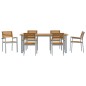 vidaXL Set da pranzo da giardino 7 pezzi in legno massello di acacia e metallo vidaXL Set da pranzo da giardino 7 pezzi in legno massello di acacia e metallo