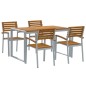 vidaXL Set da Pranzo da Giardino in 5 Pezzi in Legno Massello di Acacia e Metallo vidaXL Set da Pranzo da Giardino in 5 Pezzi in Legno Massello di Acacia e Metallo