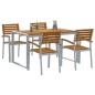 vidaXL Set da Pranzo da Giardino in 5 Pezzi in Legno Massello di Acacia e Metallo vidaXL Set da Pranzo da Giardino in 5 Pezzi in Legno Massello di Acacia e Metallo