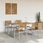 vidaXL Set da Pranzo da Giardino in 5 Pezzi in Legno Massello di Acacia e Metallo vidaXL Set da Pranzo da Giardino in 5 Pezzi in Legno Massello di Acacia e Metallo