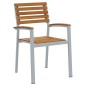 vidaXL Set da Pranzo da Giardino in 5 Pezzi in Legno Massello di Acacia e Metallo vidaXL Set da Pranzo da Giardino in 5 Pezzi in Legno Massello di Acacia e Metallo