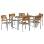 vidaXL Set da Pranzo da Giardino in Legno Solido di Acacia e Metallo vidaXL Set da Pranzo da Giardino in Legno Solido di Acacia e Metallo