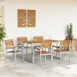 vidaXL Set da Pranzo da Giardino in Legno Solido di Acacia e Metallo vidaXL Set da Pranzo da Giardino in Legno Solido di Acacia e Metallo