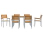 vidaXL Set da Pranzo da Giardino in Legno Solido di Acacia e Metallo vidaXL Set da Pranzo da Giardino in Legno Solido di Acacia e Metallo