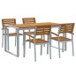 vidaXL Set da pranzo giardino 5 pezzi legno massello acacia e metallo vidaXL Set da pranzo giardino 5 pezzi legno massello acacia e metallo