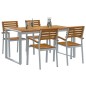 vidaXL Set da pranzo giardino 5 pezzi legno massello acacia e metallo vidaXL Set da pranzo giardino 5 pezzi legno massello acacia e metallo