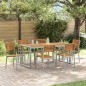 vidaXL Set da Pranzo da Giardino in legno solido di acacia e metallo