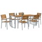 vidaXL Set da Pranzo da Giardino in legno solido di acacia e metallo