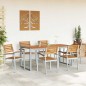 vidaXL Set da Pranzo da Giardino in legno solido di acacia e metallo