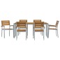 vidaXL Set da Pranzo da Giardino in legno solido di acacia e metallo