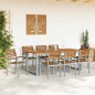 vidaXL Sedie da giardino impilabili , 8 pezzi in legno massello di acacia e metallo.