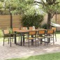 vidaXL Set di 8 sedie da giardino impilabili in acciaio e legno di acacia nero