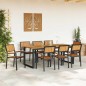 vidaXL Set di 8 sedie da giardino impilabili in acciaio e legno di acacia nero