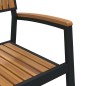 vidaXL Set di 8 sedie da giardino impilabili in acciaio e legno di acacia nero