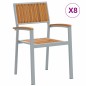 vidaXL Sedie da Giardino Impilabili 8 pcs Acciaio Grigio e Legno Massello di Acacia vidaXL Sedie da Giardino Impilabili 8 pcs Acciaio Grigio e Legno Massello di Acacia