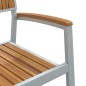 vidaXL Sedie da Giardino Impilabili 8 pcs Acciaio Grigio e Legno Massello di Acacia vidaXL Sedie da Giardino Impilabili 8 pcs Acciaio Grigio e Legno Massello di Acacia