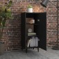 Credenza Nera 34,5x34x90 cm in Legno Multistrato Credenza Nera 34,5x34x90 cm in Legno Multistrato