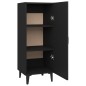 Credenza Nera 34,5x34x90 cm in Legno Multistrato Credenza Nera 34,5x34x90 cm in Legno Multistrato