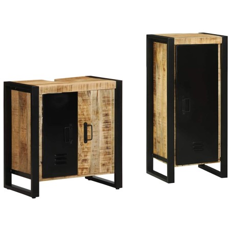 vidaXL Set di mobili per il bagno 2 pcs Legno di mango massello