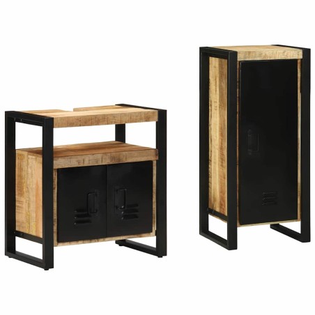vidaXL Set di mobili per il bagno 2 pcs Legno di mango massello