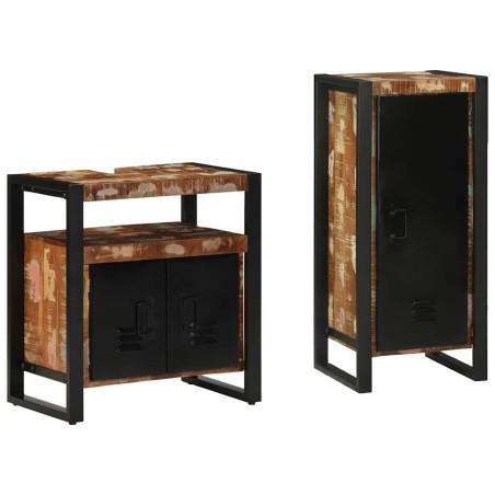vidaXL Set di mobili per il bagno 2 pcs Legno massello riciclato
