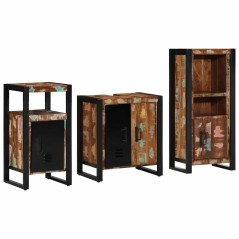 vidaXL Set di mobili per il bagno 3 pcs Legno massello riciclato